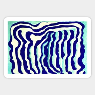 Background blue wavy strokes Magnet